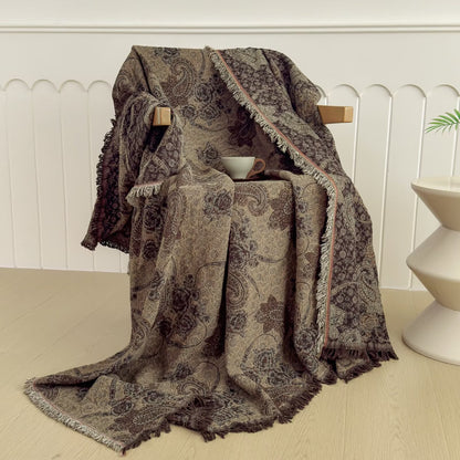 Übergroße Jacquard-Patchwork-Blumen-gewebte Wurfdecke mit francomierten Kanten