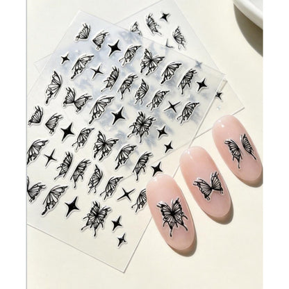 Bunte Schmetterling Nagelkunst Aufkleber