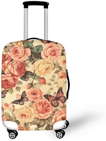 Unisex nan elastische Kofferhülle mit Pferde- und Sonnenblumenmotiv, dehnbarer Stretchschutz für Hartschalen-Trolley mit Reißverschluss Brehn