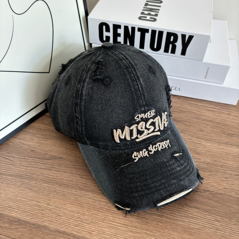 Damen Zerrissene Denim Verstellbare Baseballmütze Brehn