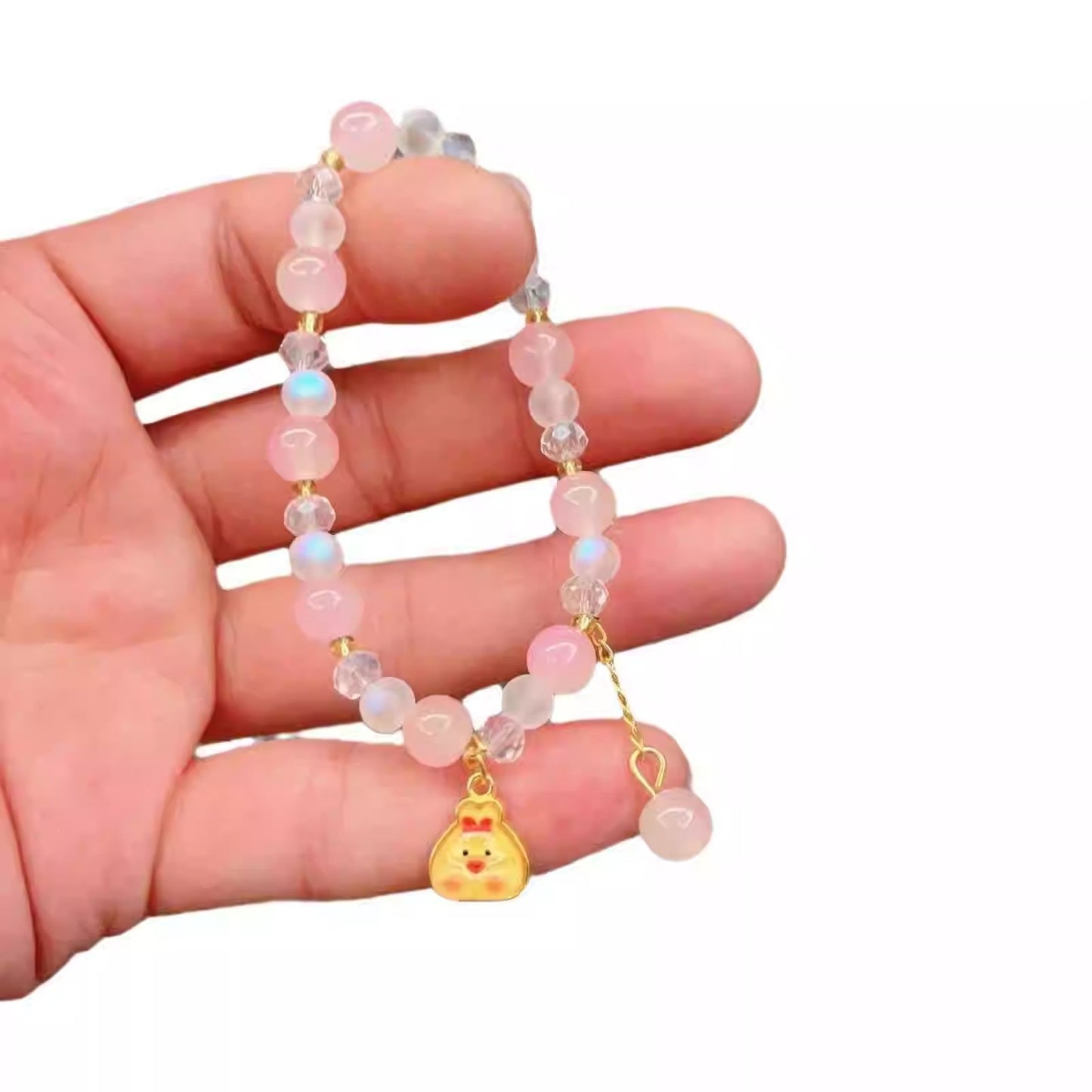 Verspieltes Armband mit Bunten Glasperlen und Anhänger Brehn