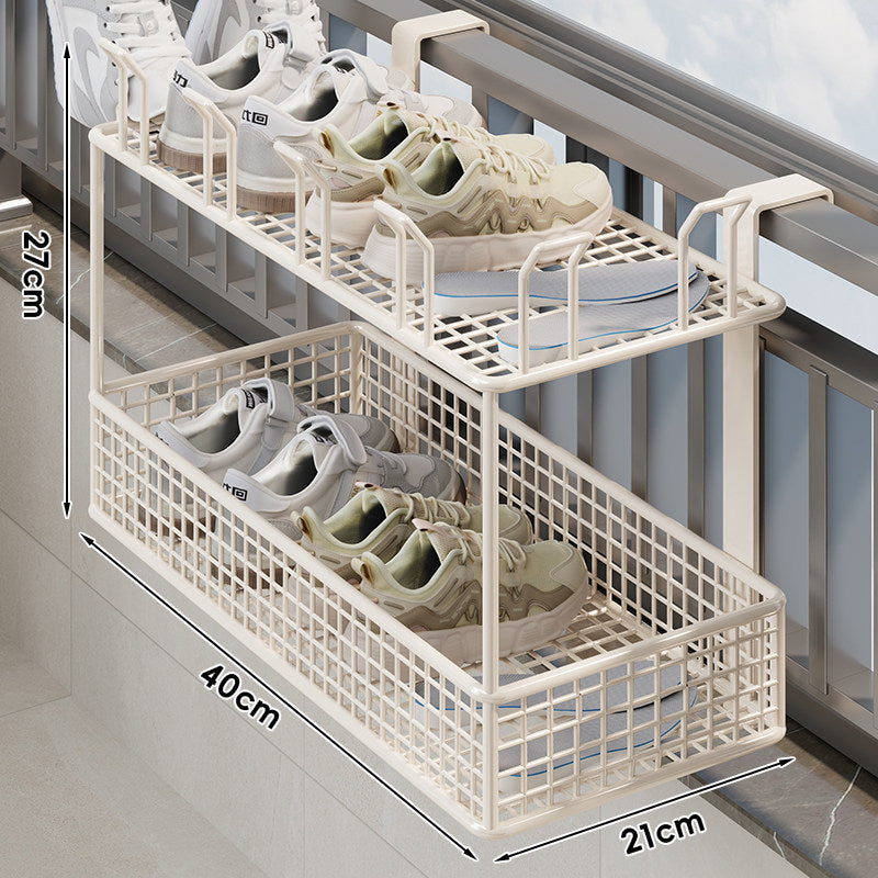 Über-Fenster hängender Schuh-Trocknungs- und Aufbewahrungskorb-Organizer