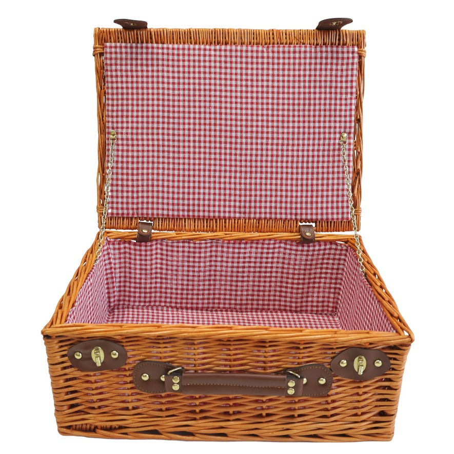 Damen Picknickkorb mit dekorativem Gittermuster und praktischem Klappdeckel Brehn