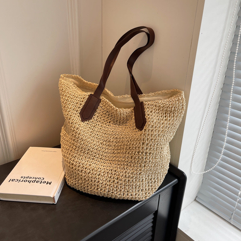 Strandtasche mit Robusten Ledergriffen Brehn