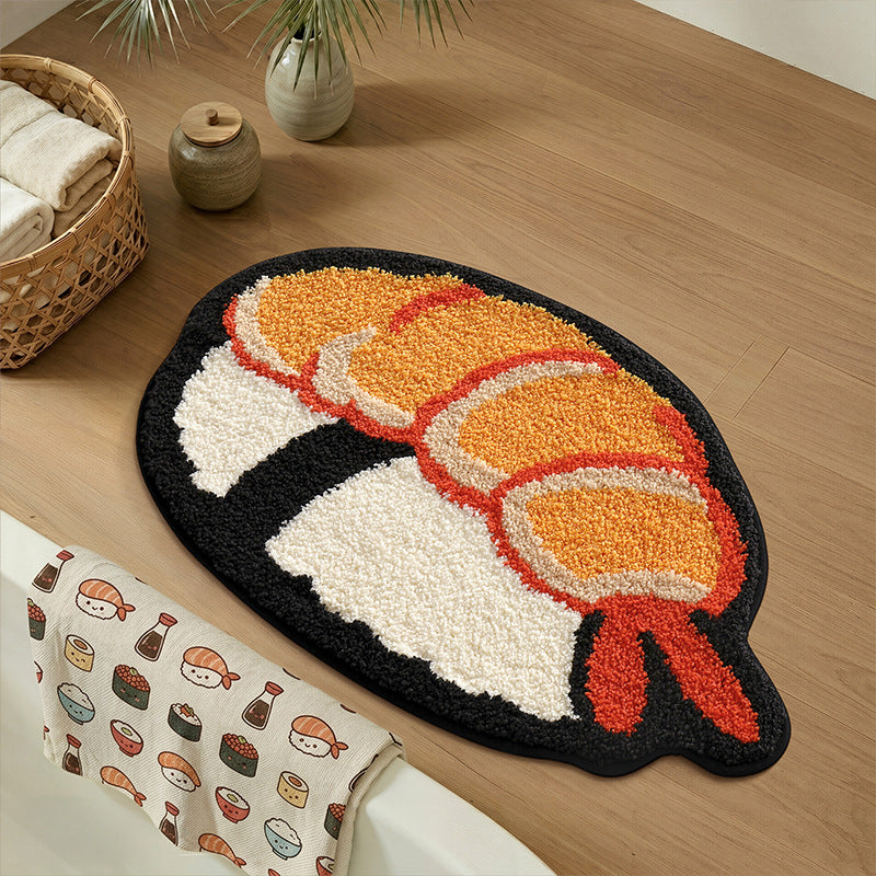 Sushi-förmige Plüsch-Badezimmermatte Brehn