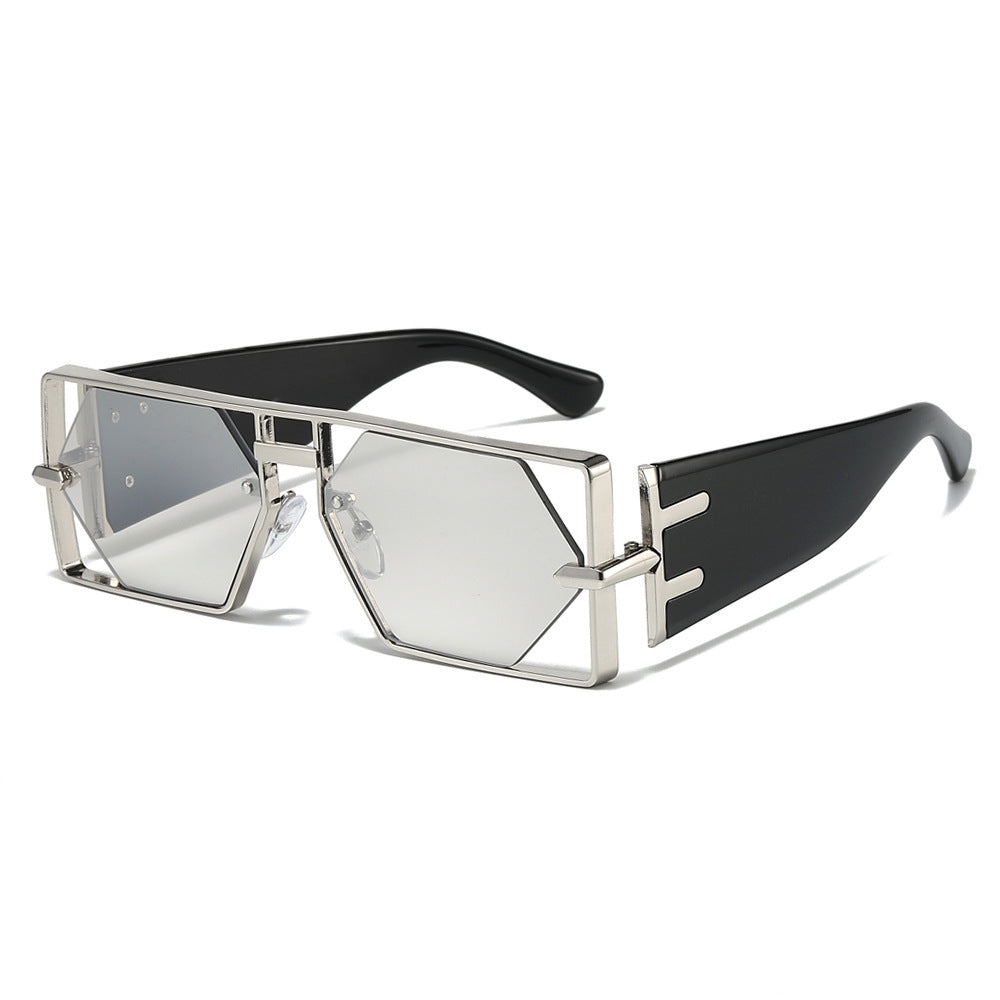 Geometrische Shield-Sonnenbrille mit hochwertigem Metallrahmen Brehn