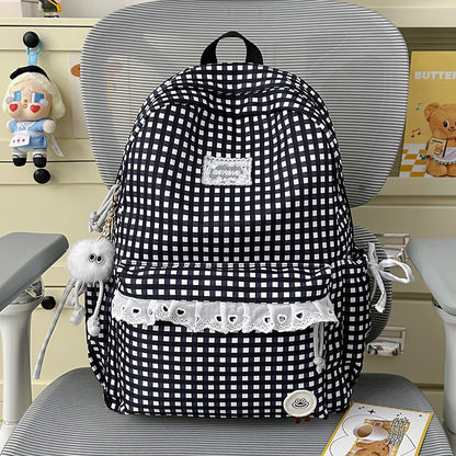 Charmantes Gingham-Muster Schulranzen