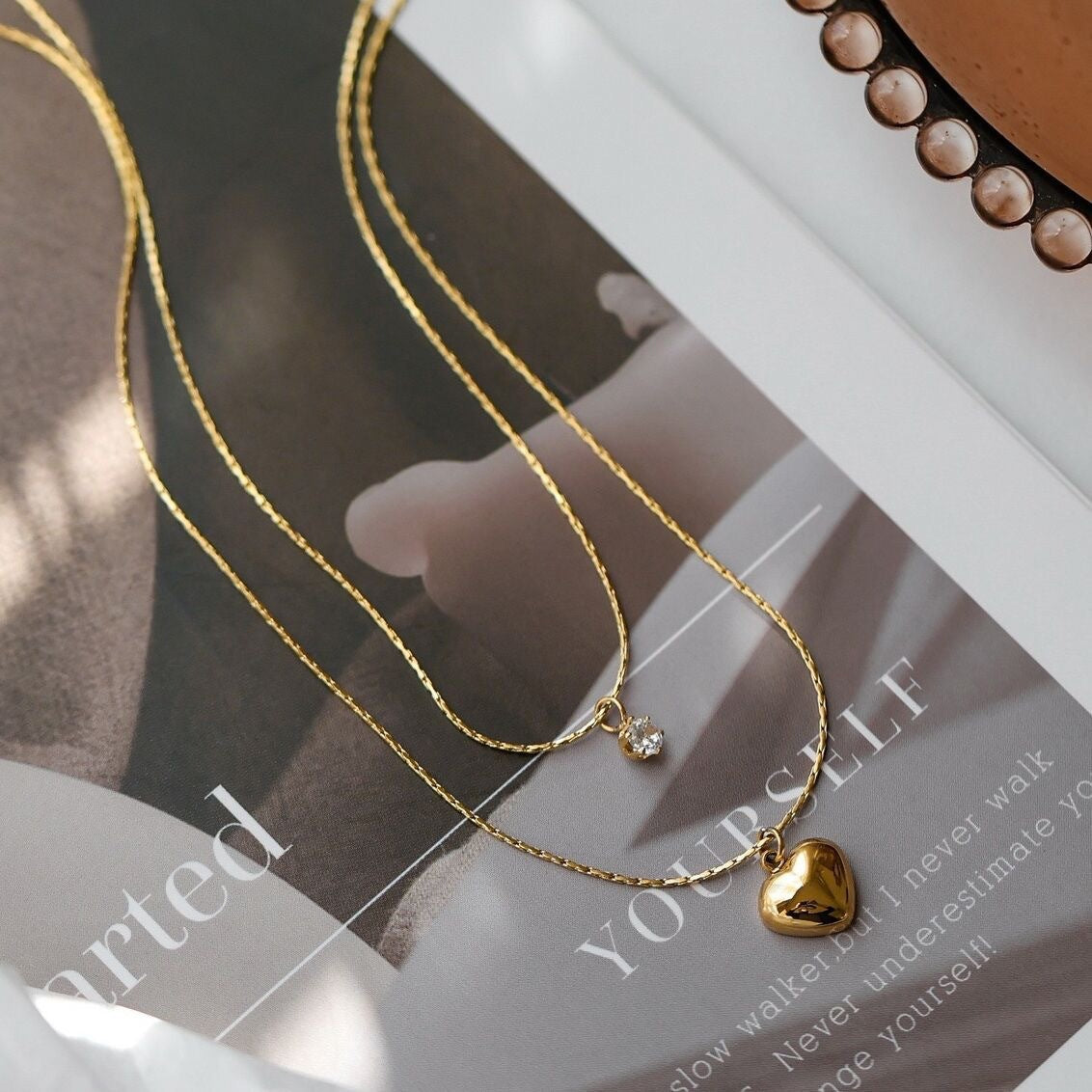 Herz Charm Lagenhalskette Brehn