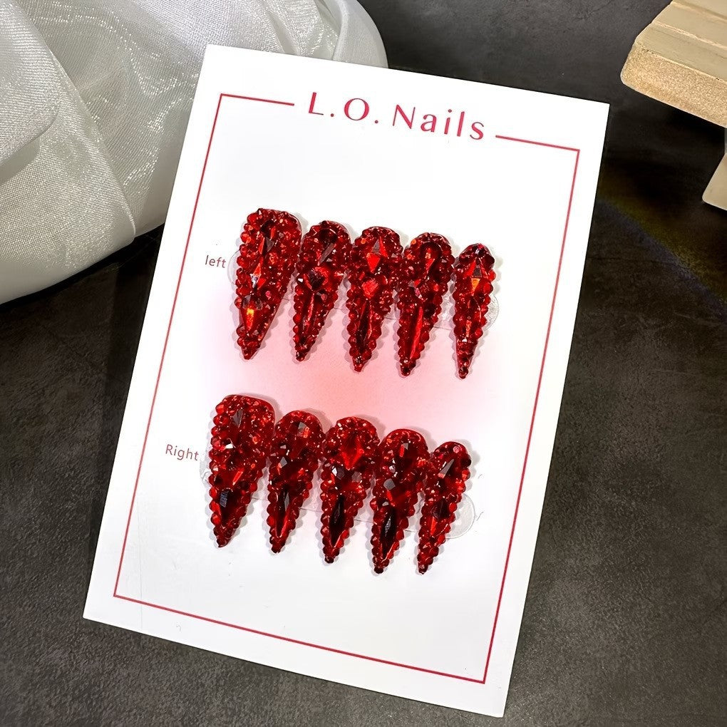 Rhinestone-beschichtete Stiletto-Nagelverlängerungen Brehn