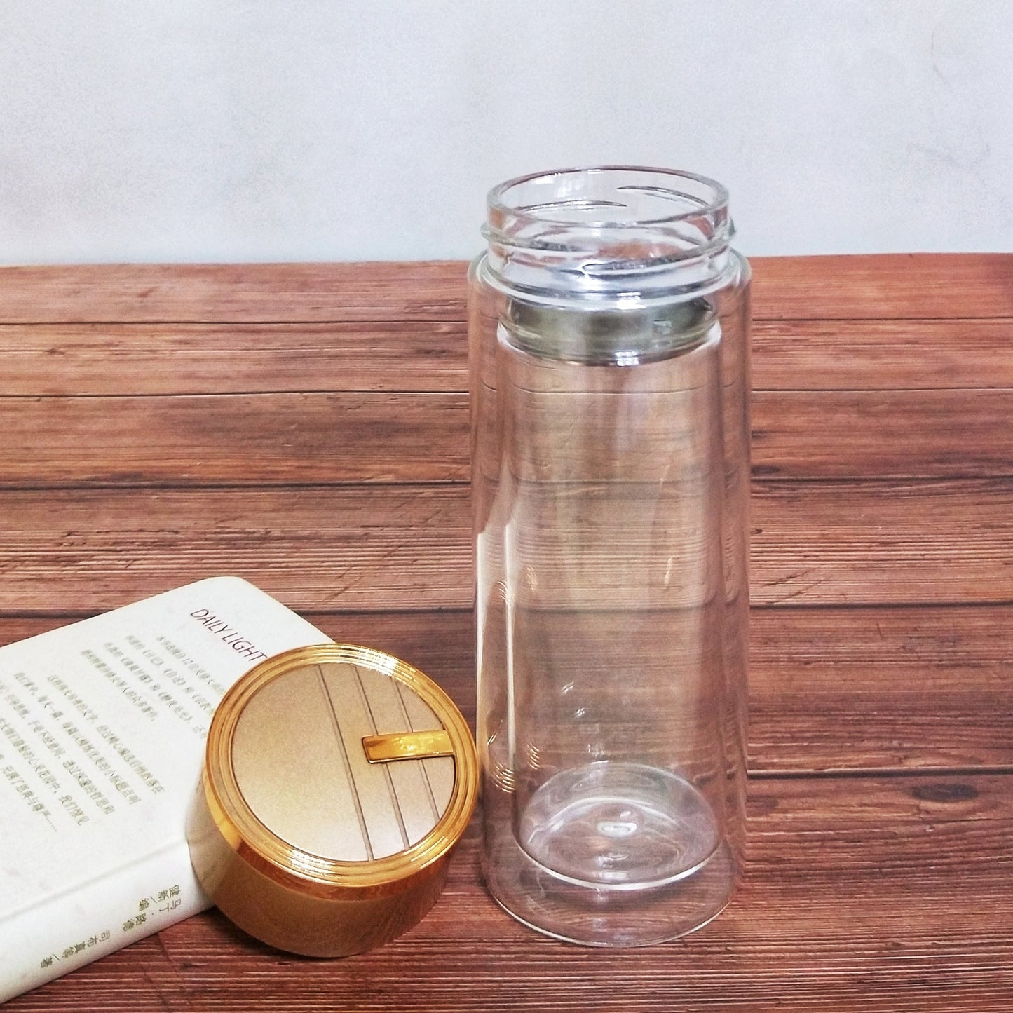 Damen Hochwertige Teeglasflasche mit integriertem Edelstahlsieb Brehn