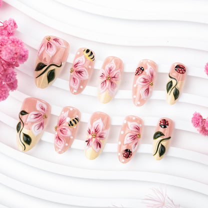 Künstlerisches Floral Press-On Nagelset Brehn 1790636612