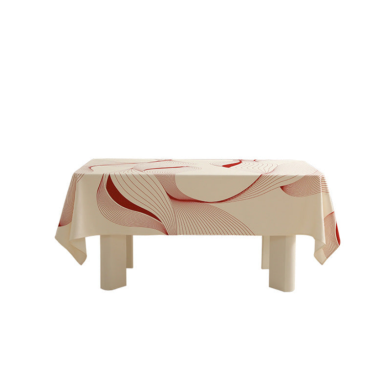Rechteckige abwischbare Tischdecke mit diagonalem Karo‑Design und Quasten Brehn