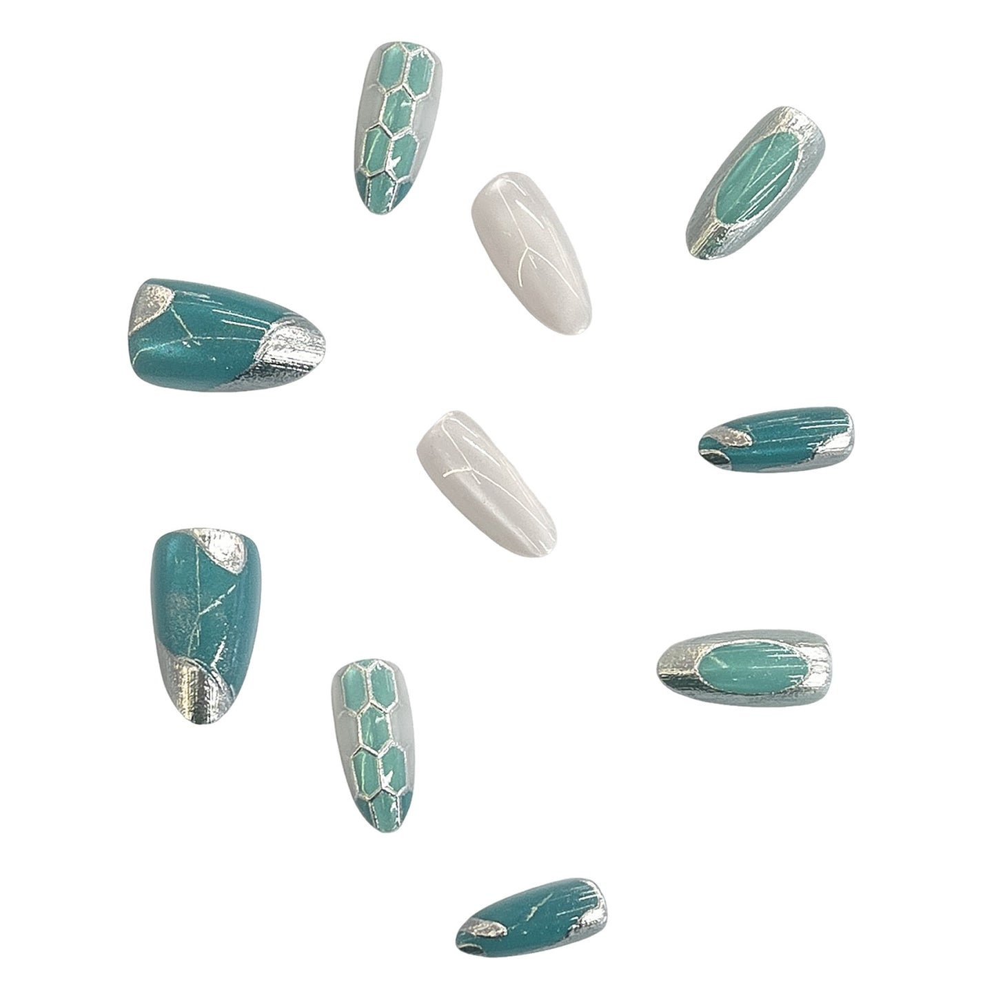 Dekoratives Gel Press-On Nail Set Brehn
