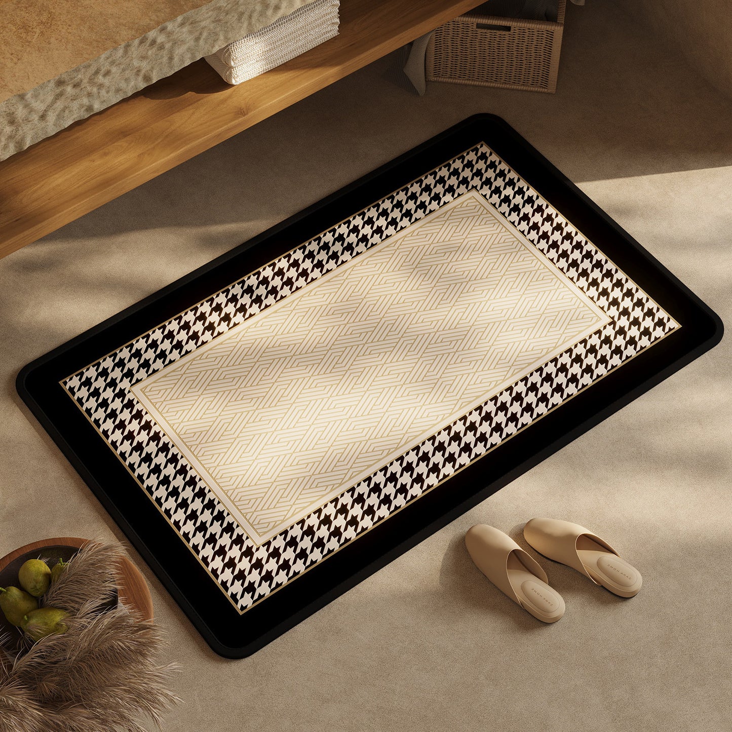 Schick geometrisches Design Badteppich Brehn