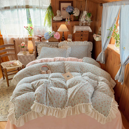 Plüsch Floral Sherpa Wurfdecke