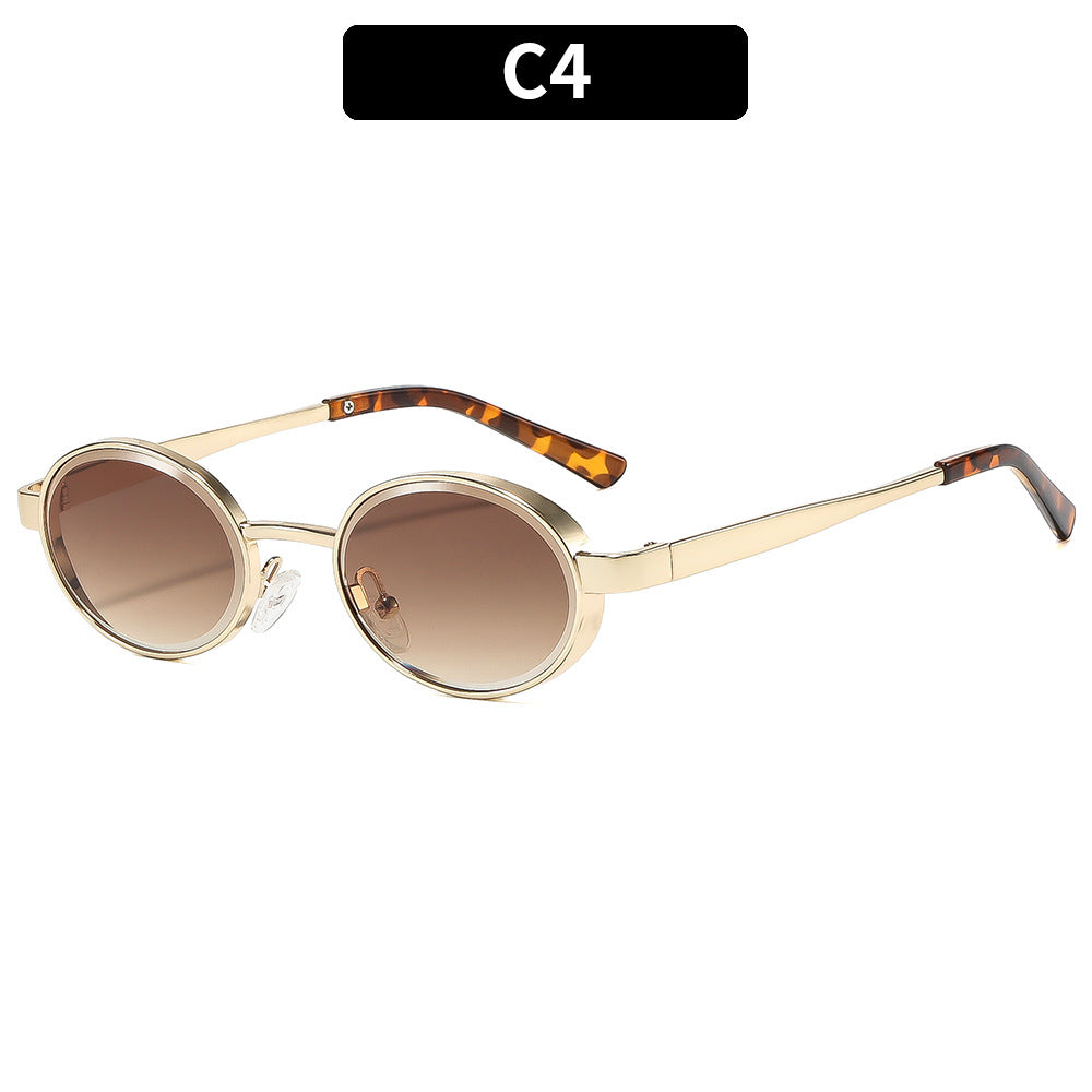Trendige ovale Rahmenoptikbrille