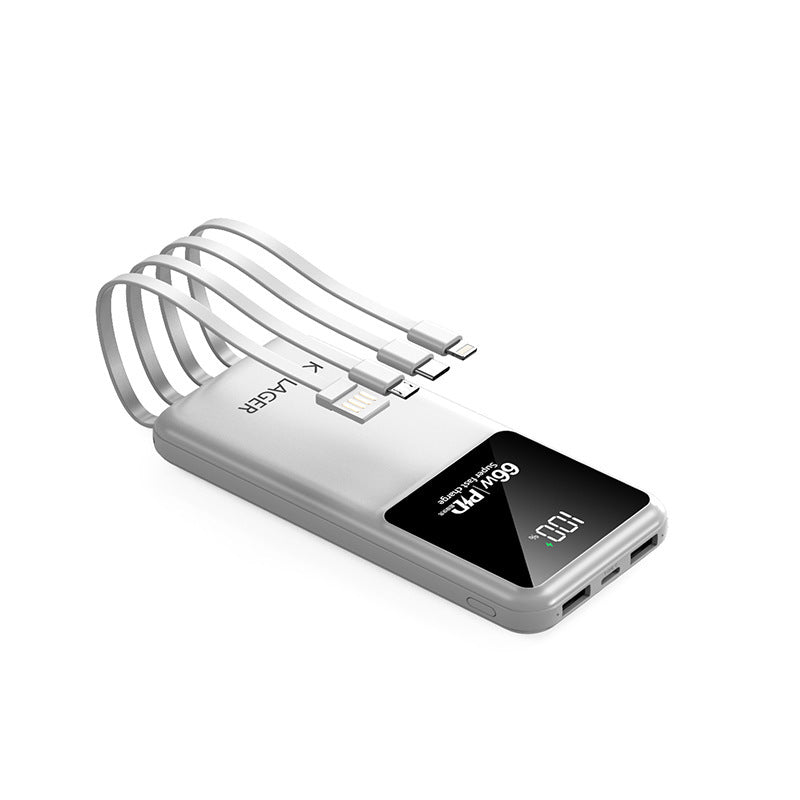 Multifunktionale Powerbank mit Integrierten Ladekabeln und Lcd-Anzeige Brehn