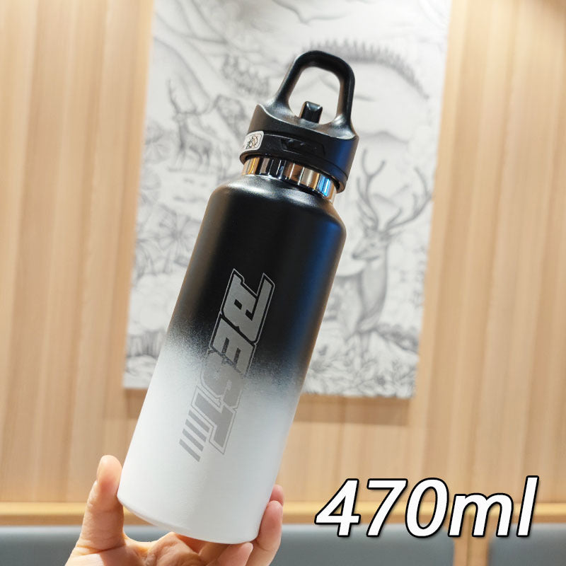 Damen nachhaltige Edelstahltrinkflasche mit auslaufsicherem Deckel und Griff Brehn