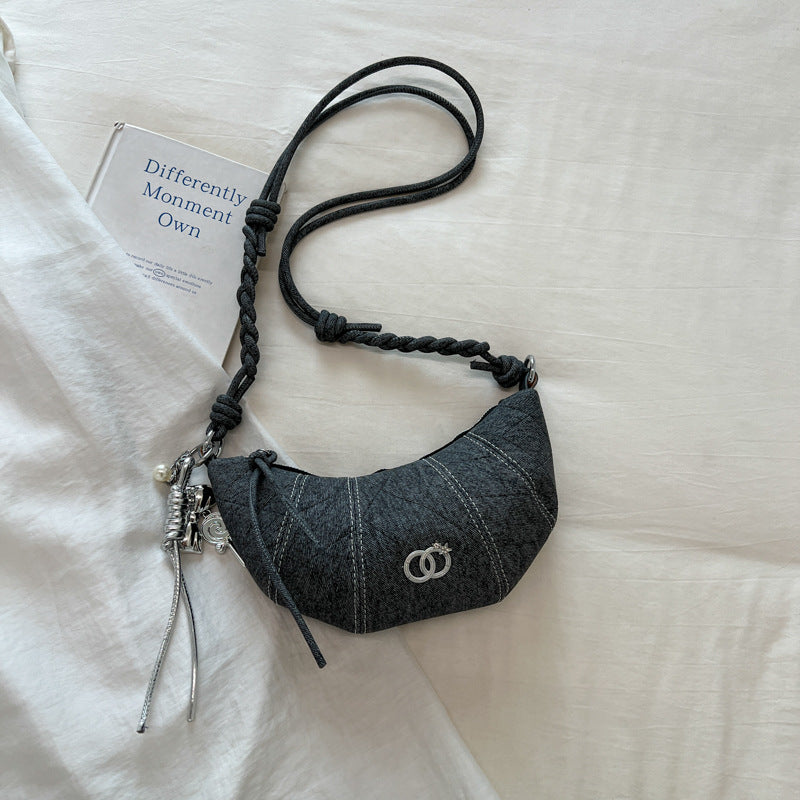 Gepolsterte Denim Umhängetasche
