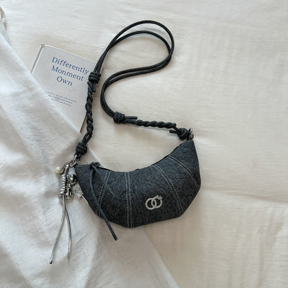 Gepolsterte Denim Umhängetasche