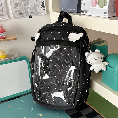 Transparenter Punktmuster-Rucksack Brehn