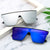 Damen oversized Sonnenbrille im trendigen Stil mit breiter Rahmenkonstruktion Brehn