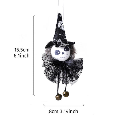 Halloween-Haarclip mit Katzengesicht, Hexenhut und Glöckchen