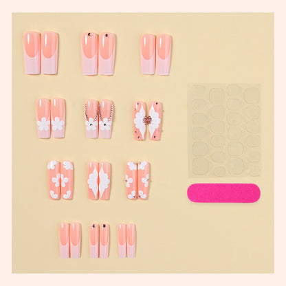 Florales Akzent Press-On Nagelkunst Kit Brehn