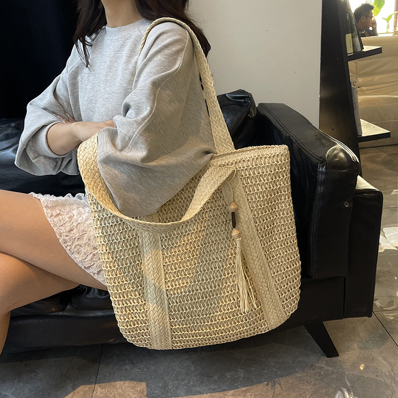 Handgefertigte Strohtasche Strandtasche
