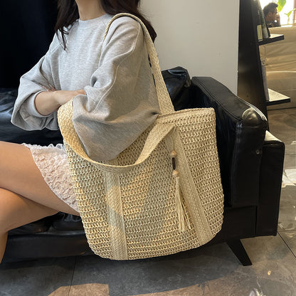 Handgefertigte Strohtasche Strandtasche