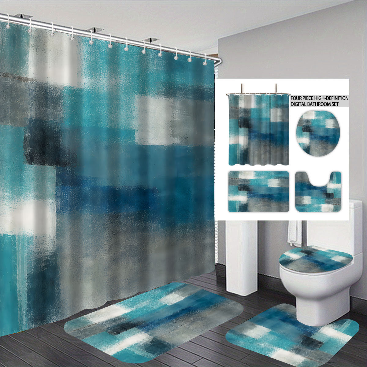 Abstract Design Vier-teilige digitale Badezimmer Set Brehn