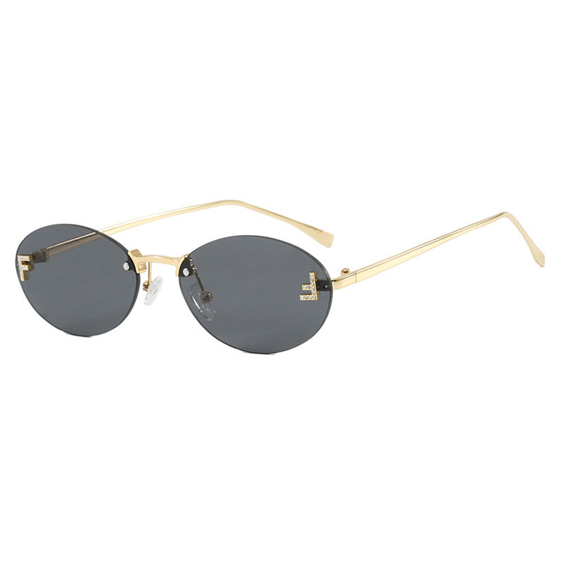 Damen modische Sonnenbrille mit eleganten, runden Gläsern und filigranem Metallrahmen Brehn