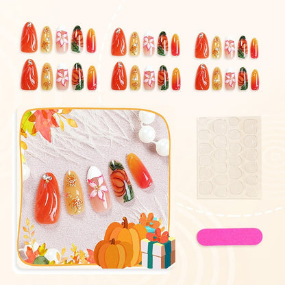 Kunstnagelset mit floralen und herbstlichen Designs Brehn