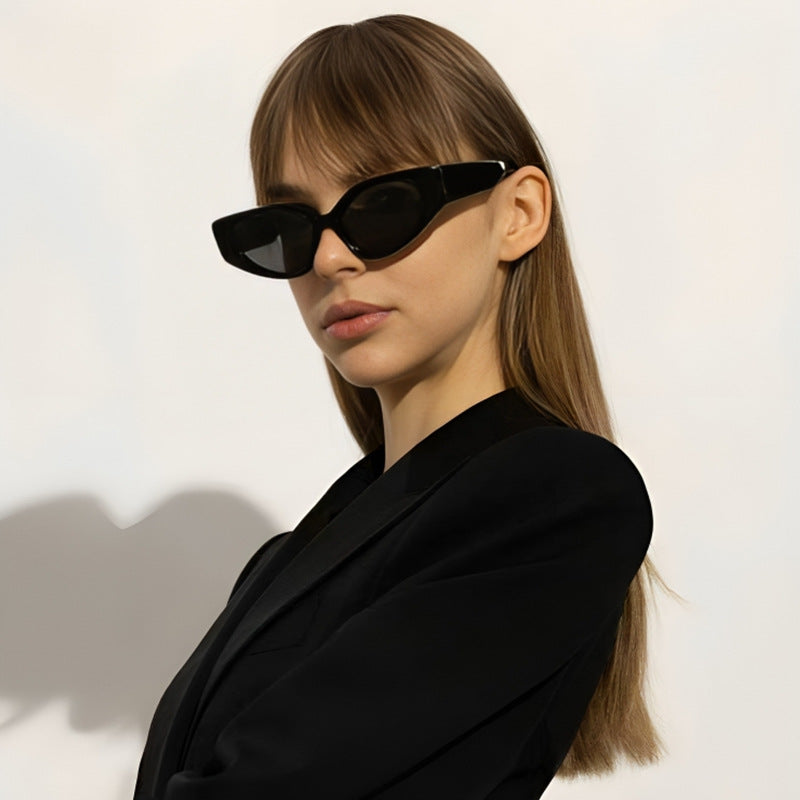 Damen Modische Katzenaugen-Sonnenbrille mit breitem Rahmen Brehn
