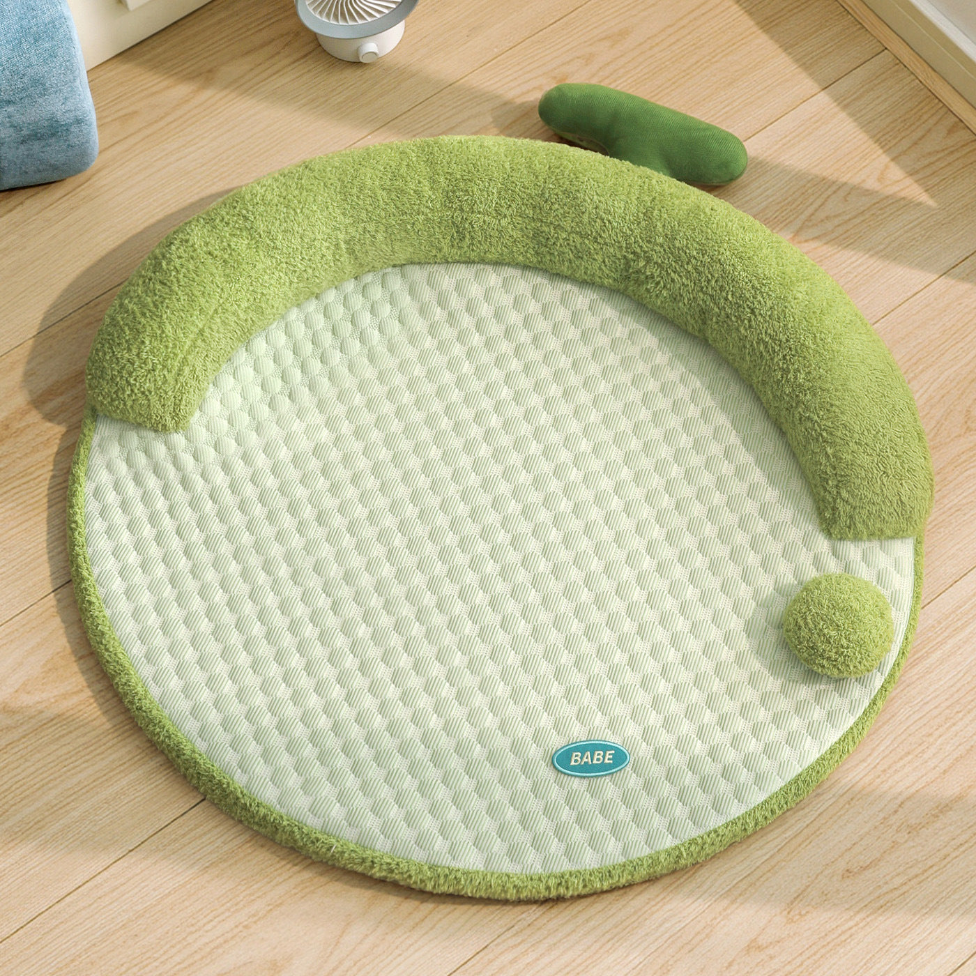 Unisex nan runde Säuglings-Krabbelmatte mit ergonomischem Nackenkissen und rutschfester Unterseite Brehn