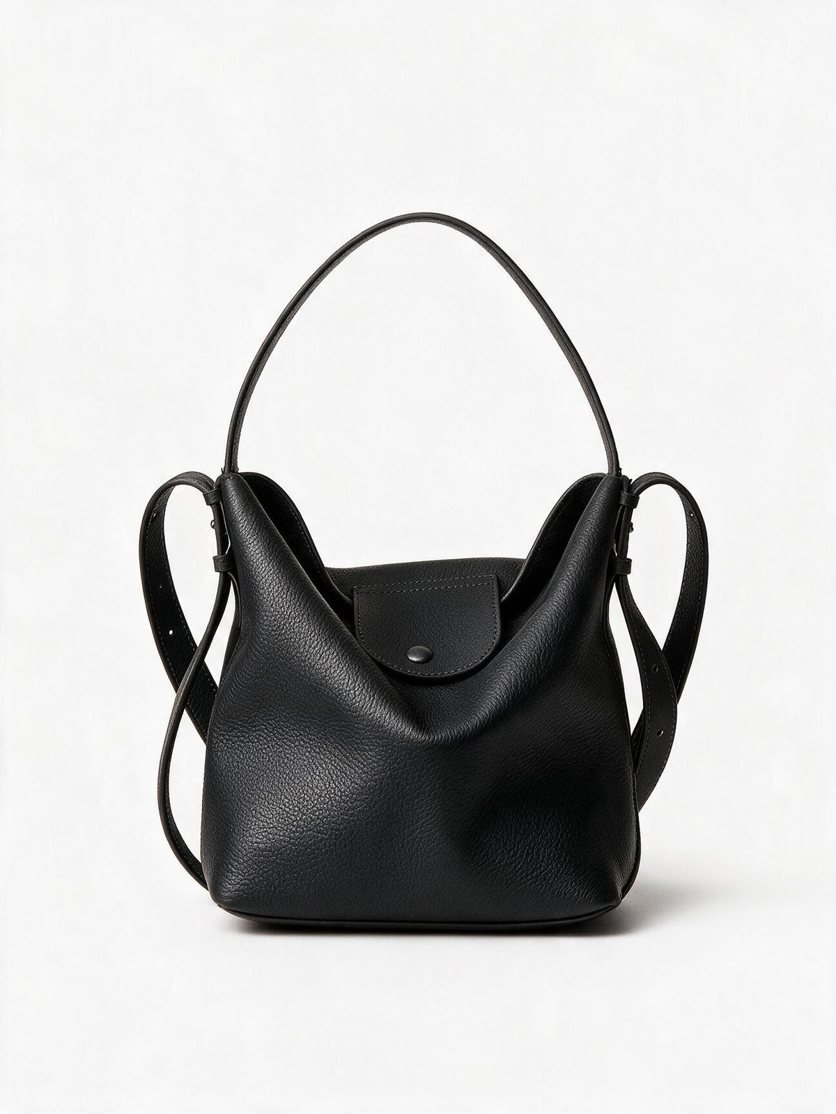 Gepunktetes Leder Schlampige Hobo Bucket Bag mit verstellbarem Riemen