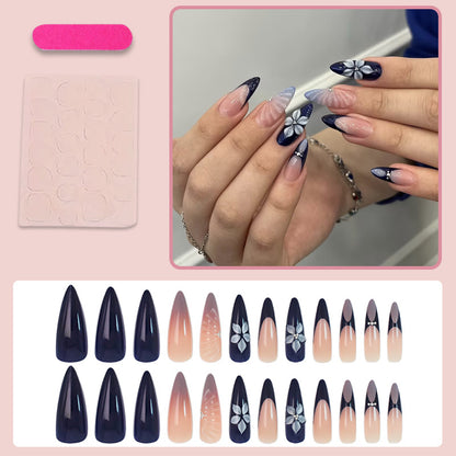 Kunstnagelset mit eleganten Floral- und Ombre-Designs Brehn