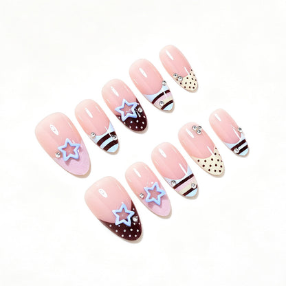 Kreatives Dekoratives Press-On Nagelkunst Set Brehn