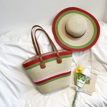 Bunte Strohtasche Strandtasche Brehn