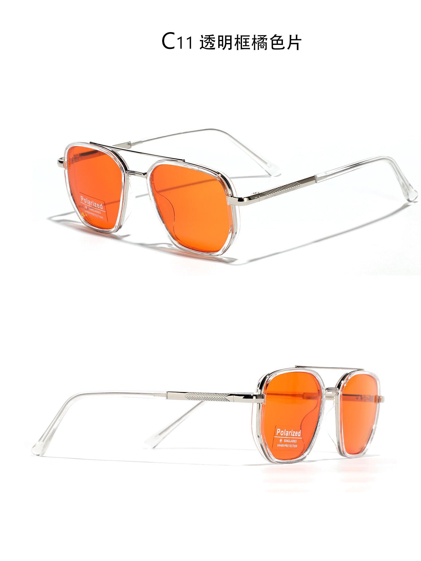 Damen Quadratische Sonnenbrille mit polarisierten Gläsern und elegantem Metallrahmen Brehn