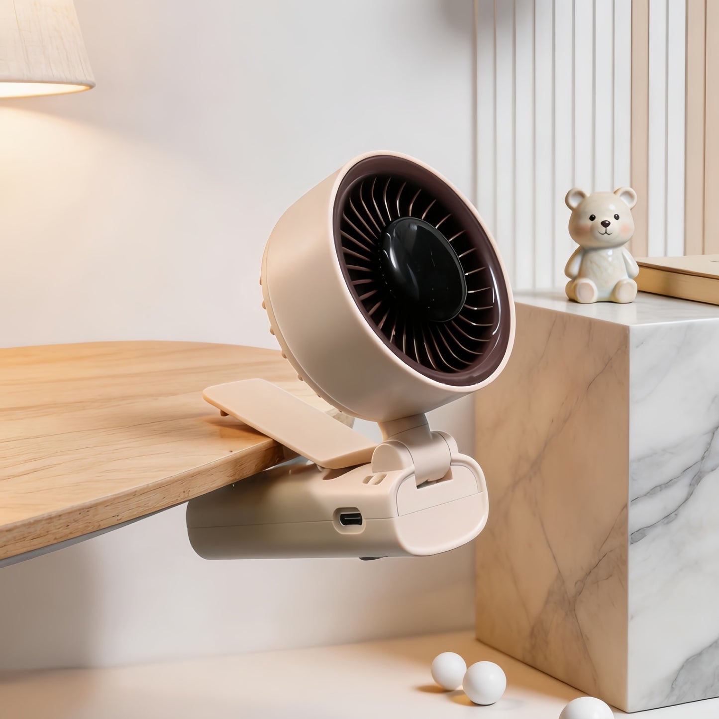 Damen Tragbarer Handventilator mit LCD-Display und USB-Ladefunktion Brehn