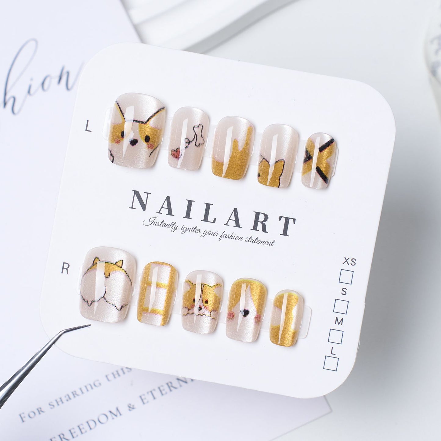 Adorable Tier-Themen Press-On Nagel Set Brehn