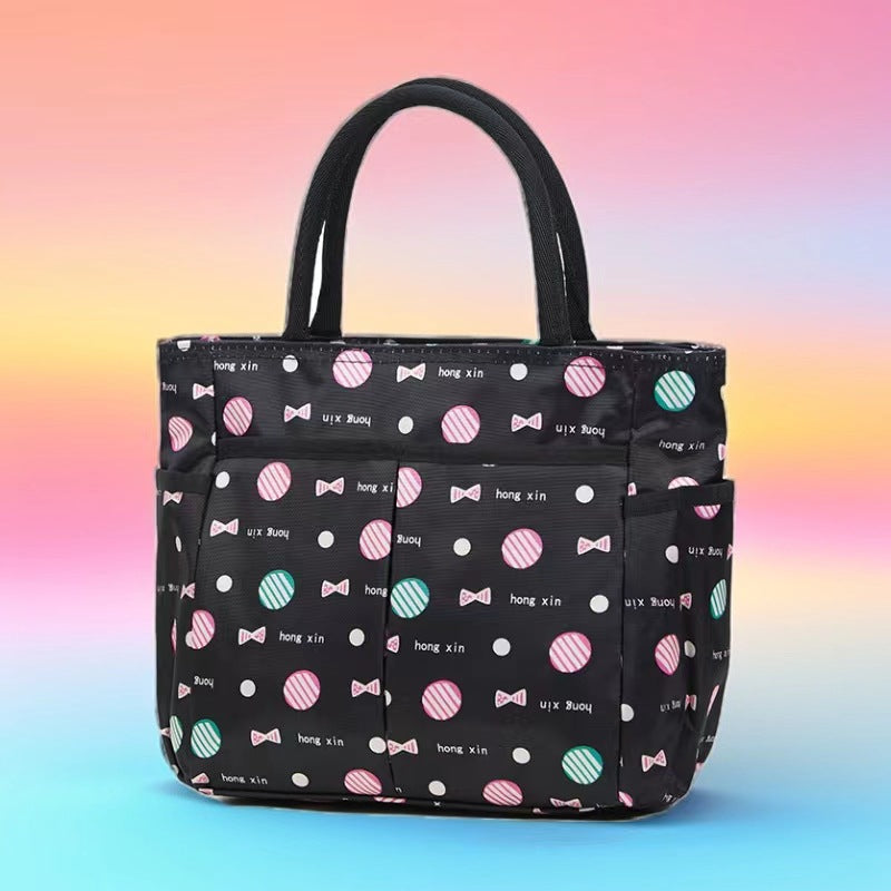 Multi-Pocket Candy Print Tote Bag Brehn