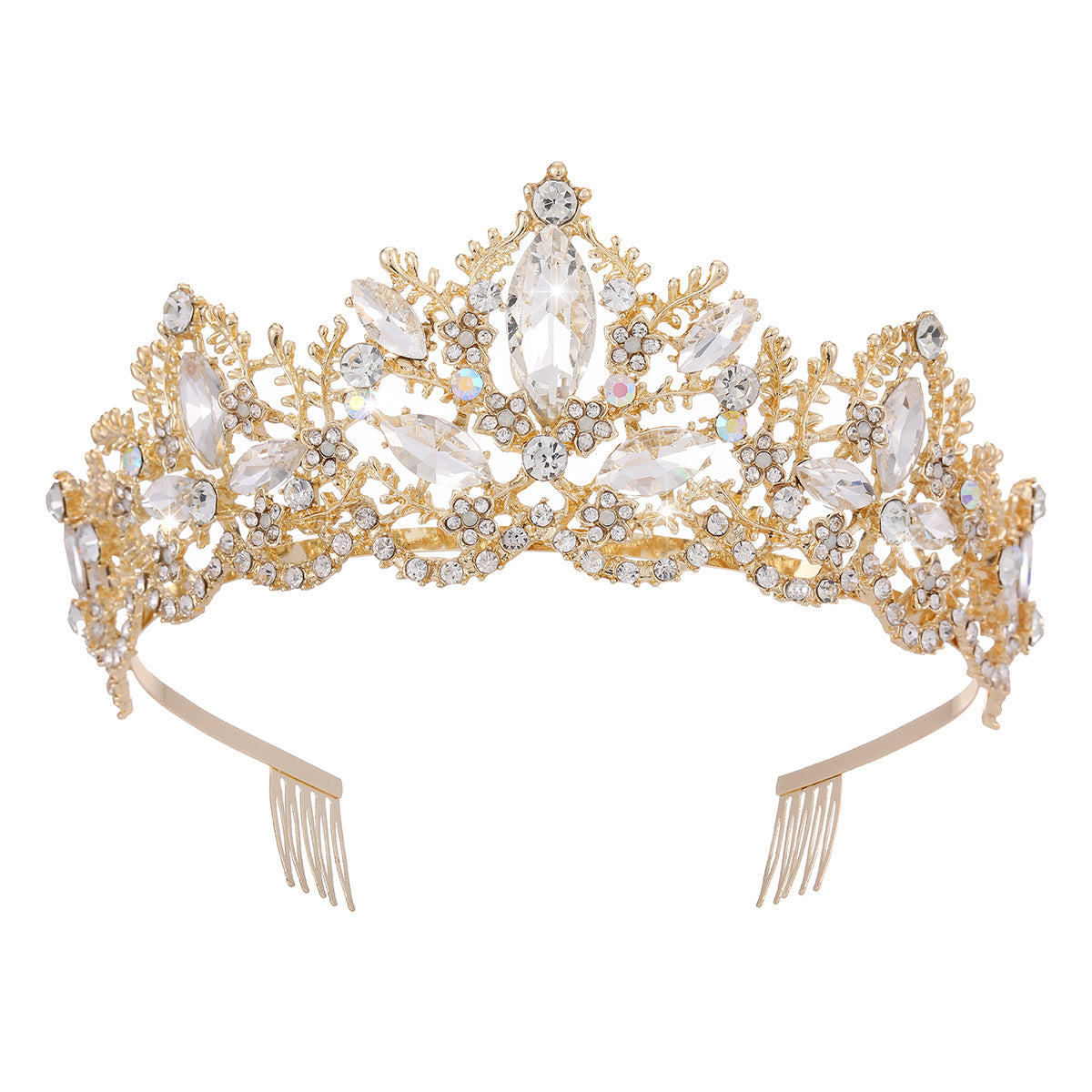 Damen Glamouröse Tiara mit funkelnden Kristallverzierungen Brehn