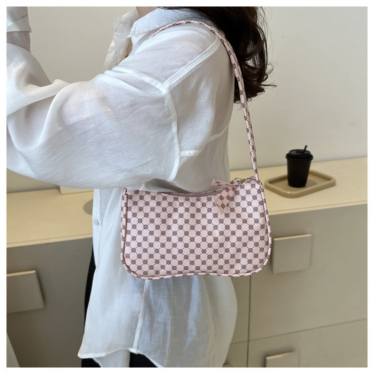 Stylische karierte Schultertasche
