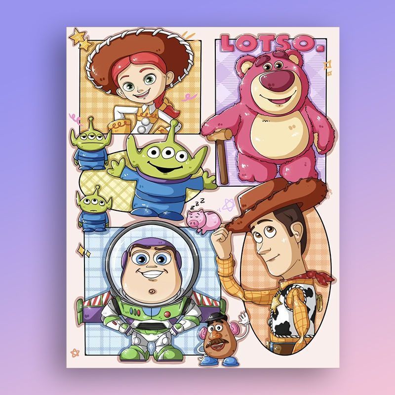 Cartoon-Charakter-Aufkleber Kunstdruck Brehn