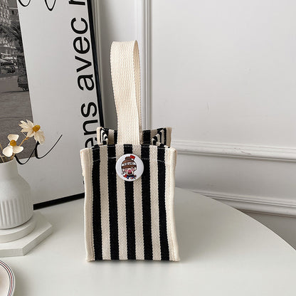 Gestreifter Canvas-Shopper