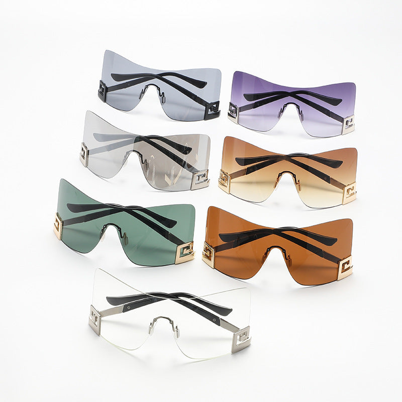 Damen Oversized Shield-Sonnenbrille mit extravagantem Design Brehn