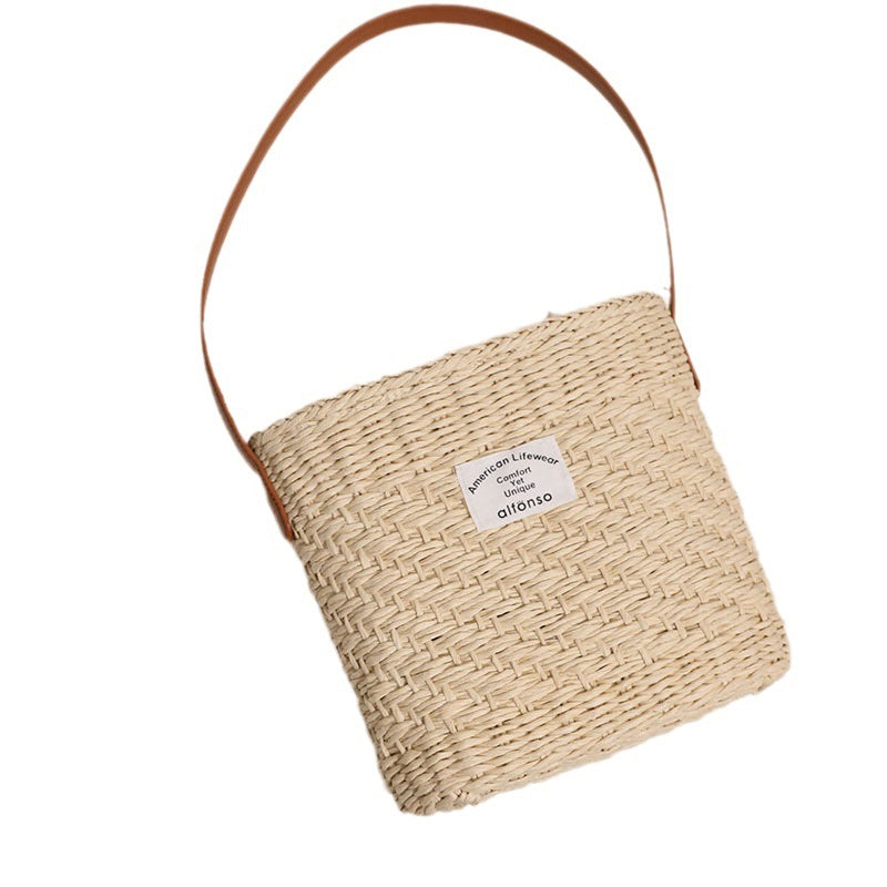 Damen Korbtasche mit elegantem Ledergriff Brehn