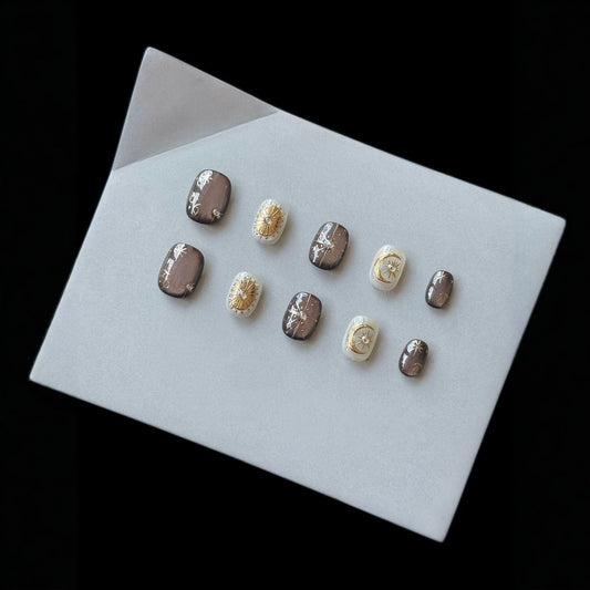 Dekorative Drucknägel mit himmlischen Designs